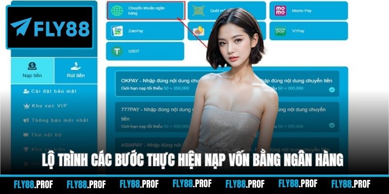 Lộ trình các bước thực hiện nạp vốn bằng ngân hàng